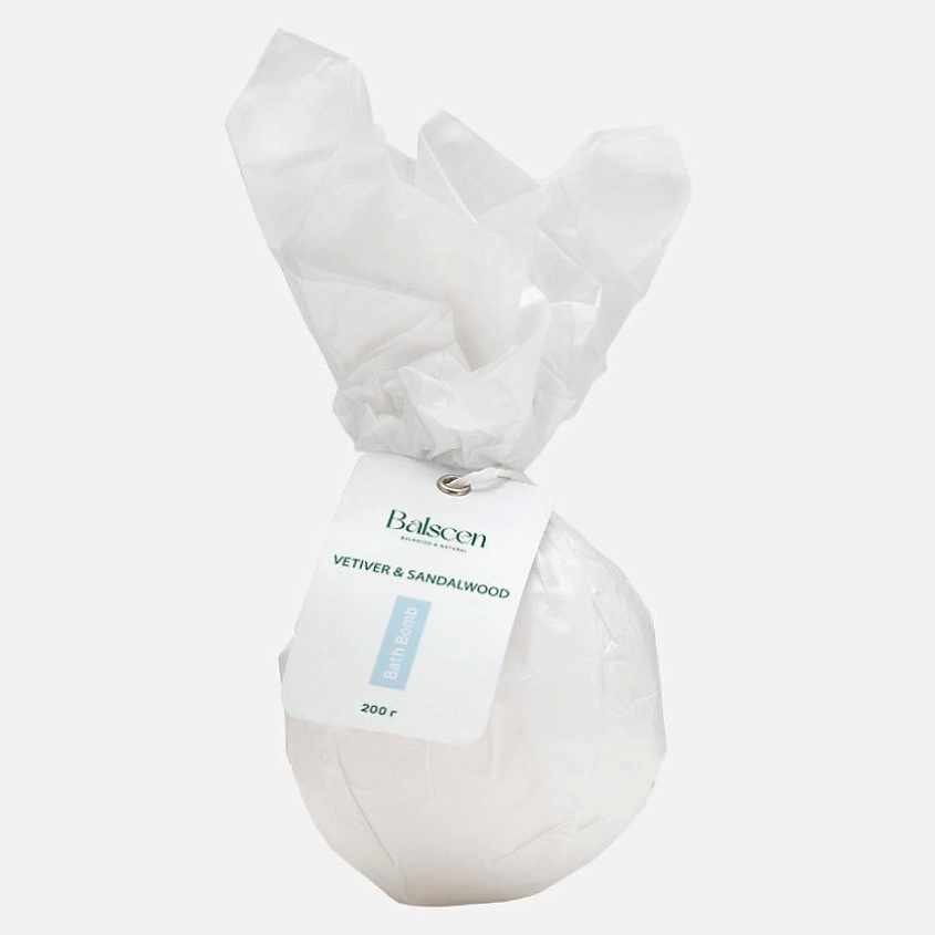 Изображение товара Балсен Бомбочка для ванны Ветивер и Сандал, натуральная ароматическая соль 200 г