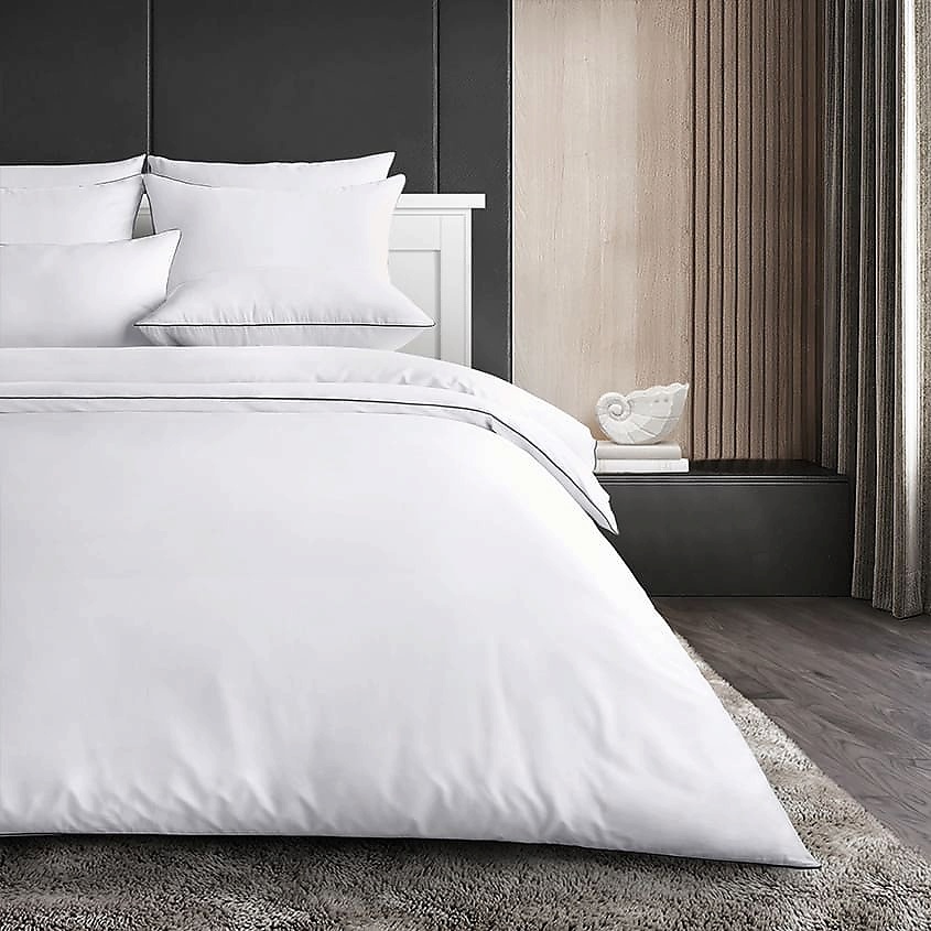 Изображение товара SOFT SILVER Антибактериальный комплект постельного белья Antibacterial Bed Linen Set, ЕВРО. Цвет: «Альпийский снег» (белый), 1 шт.