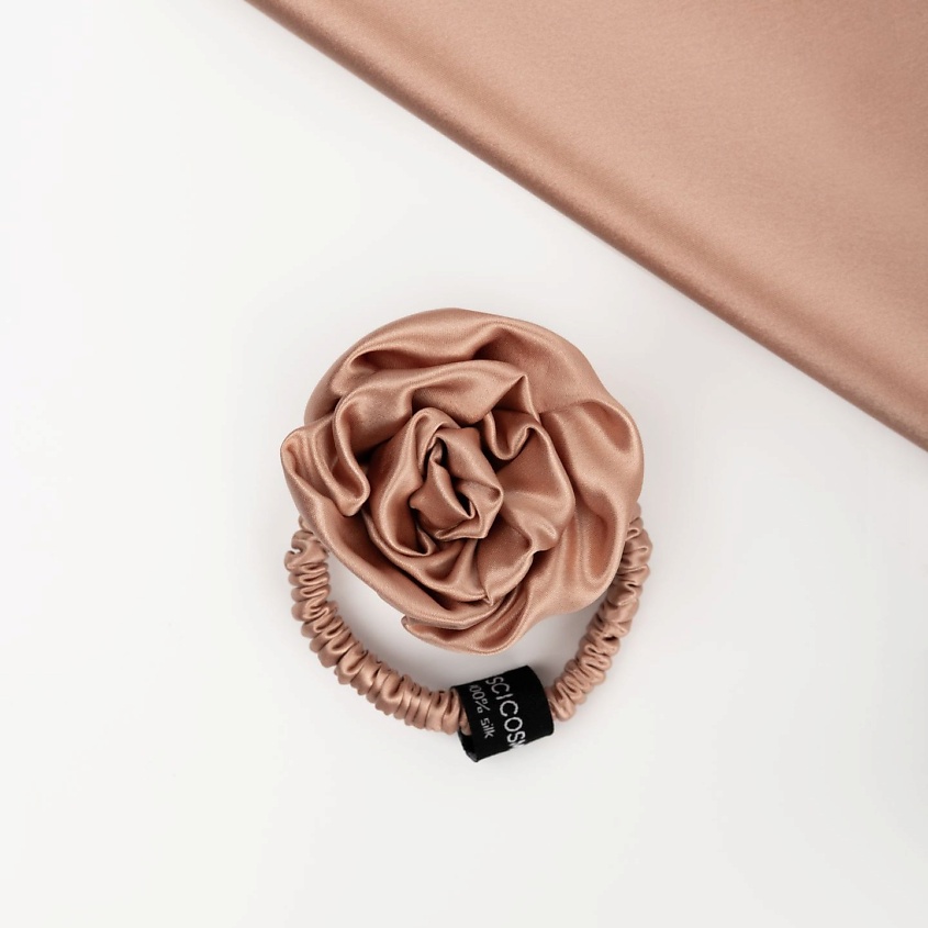 Изображение товара Шёлковая резинка для волос SCICOSMO 100% шелк тутового шелкопряда телесный цвет