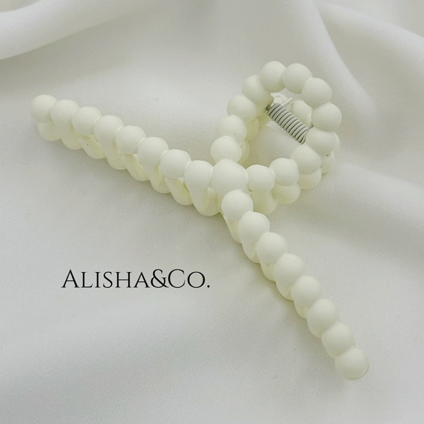 Изображение товара Большой крабик для волос ALISHA&CO. Soft touch айвори 11 см