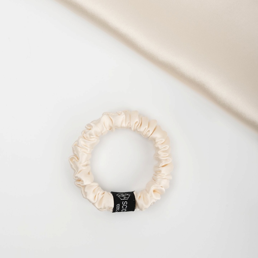 Изображение товара Шёлковая резинка для волос 1,5 см SCICOSMO натуральный шелк для взрослых и детей