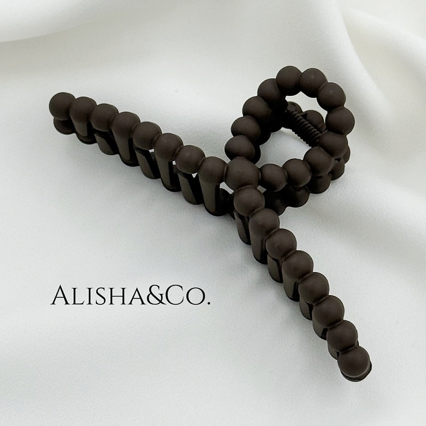 Изображение товара Большой крабик для волос ALISHA&CO Soft touch темный шоколад, женская заколка