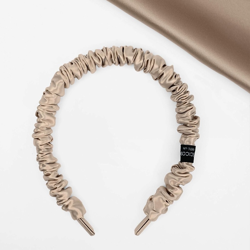 Изображение товара SCICOSMO Шелковый ободок для волос, цвет: Светло-коричневый