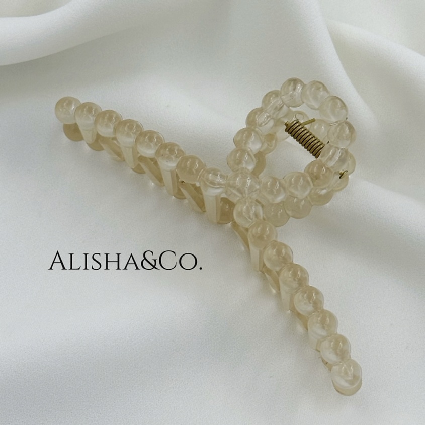 Изображение товара ALISHA&CO. Крабик для волос большой Air Bubbles бежевый, бежевый