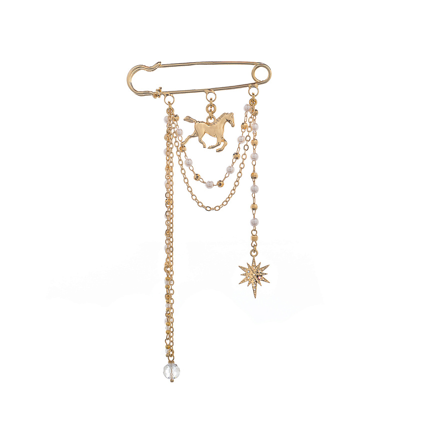 Изображение товара Золотая брошь Mustang LANZEROTTI для женщин яркое украшение