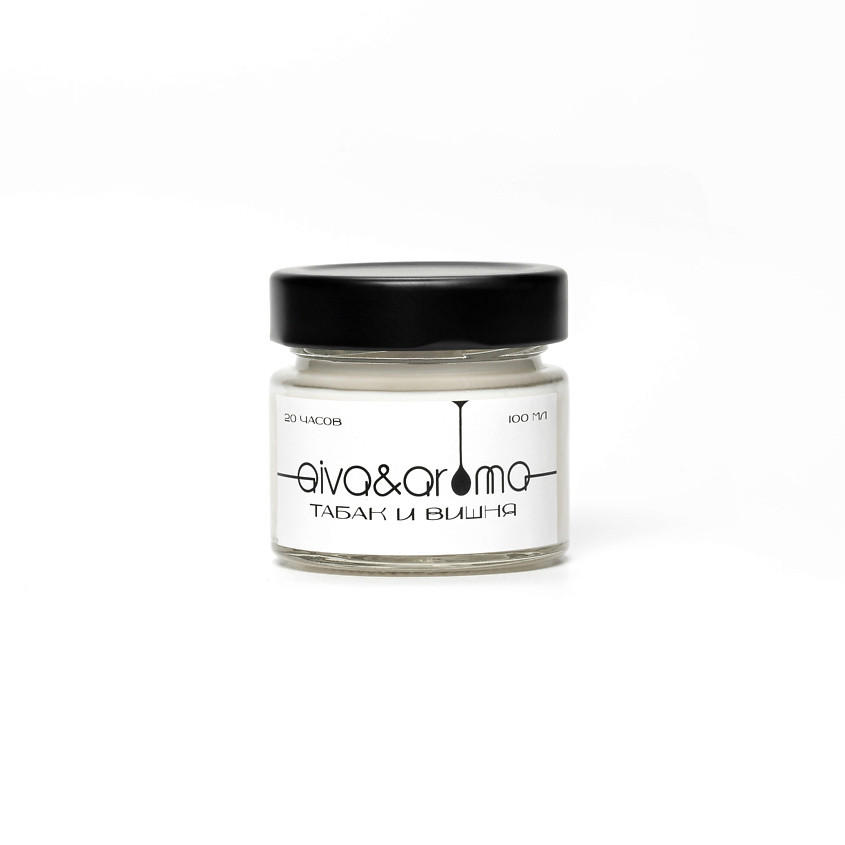 Изображение товара Ароматическая свеча Табак и Вишня AIVA&AROMA, натуральный воск, 12 часов