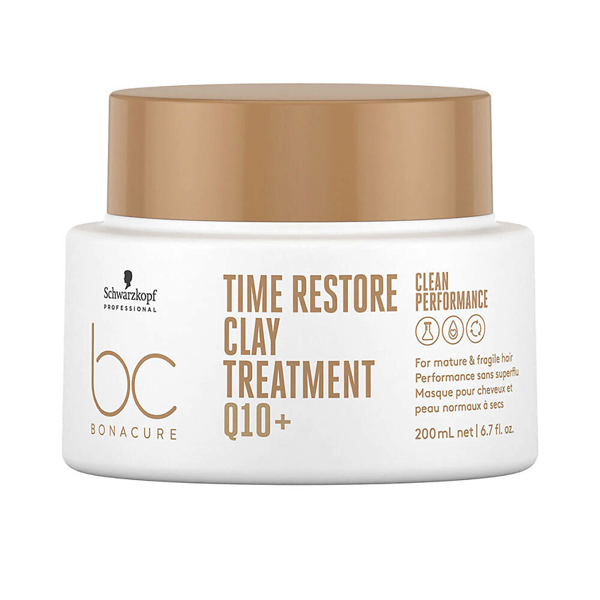Изображение товара BONACURE Глиняная маска для зрелых и ломких волос Time Restore Clay, 200 мл