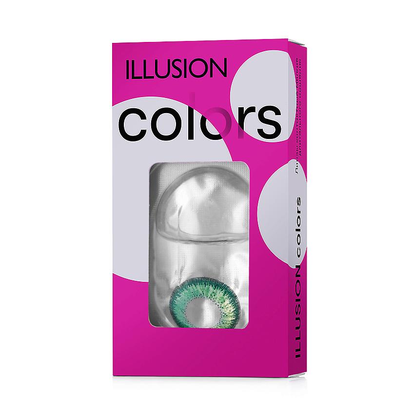 Изображение товара Цветные контактные линзы ILLUSION COLORS ELEGANCE зеленый -6.00 диаметр 14 мм