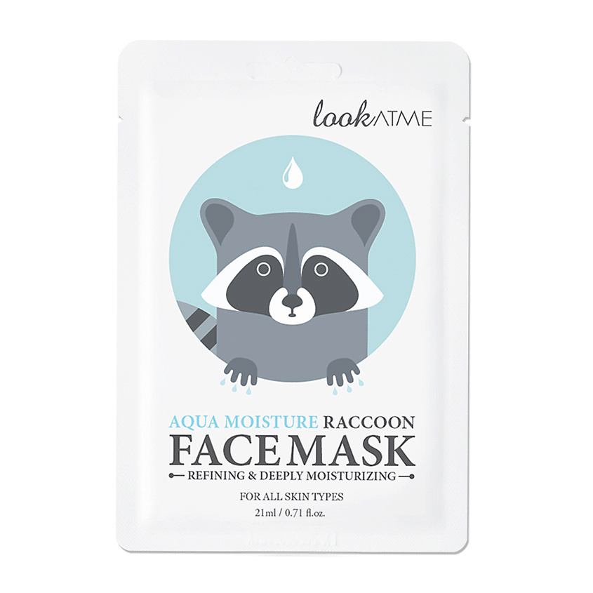 Изображение товара Маска для лица тканевая Aqua Moisture Raccoon 21 мл увлажнение и восстановление