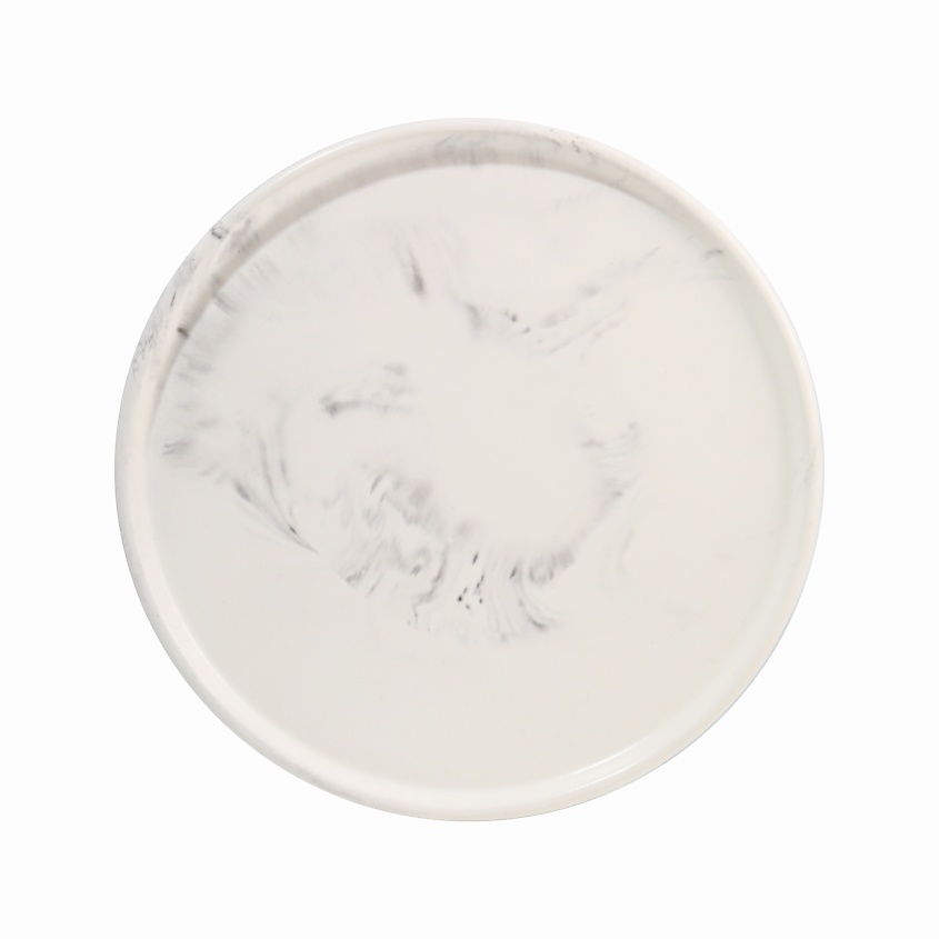 Изображение товара Декоративный круглый поднос из бетона 27 см с глянцевым покрытием и силиконовыми накладками