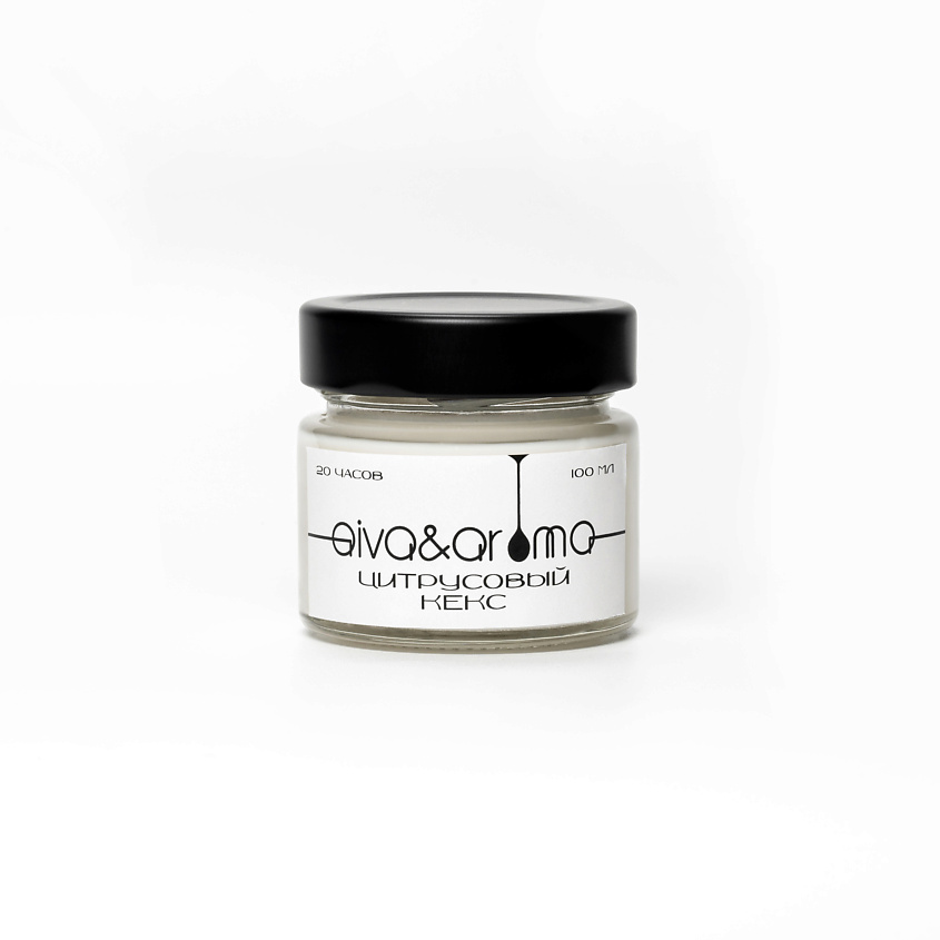 Изображение товара Ароматическая свеча Цитрусовый кекс AIVA&AROMA натуральный кокосовый воск 12 часов