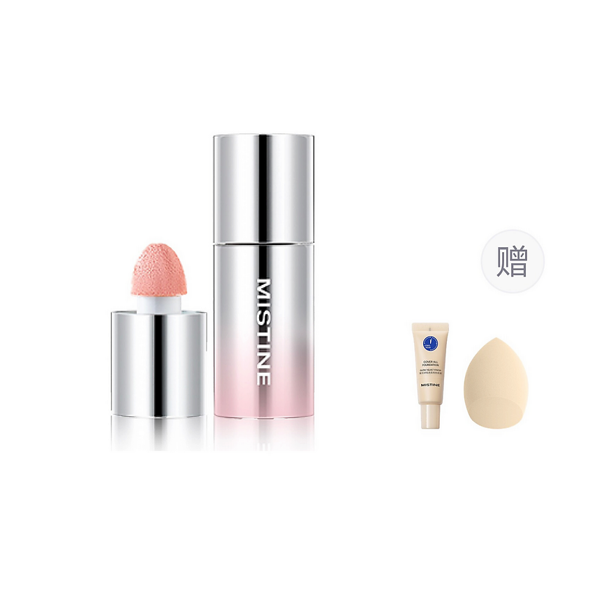 Изображение товара MISTINE Румяна Thai Latte Velvet Liquid Blush + Тональный крем Cover All Foundation + бьюти-блендер, 02 Bare Peach Pink