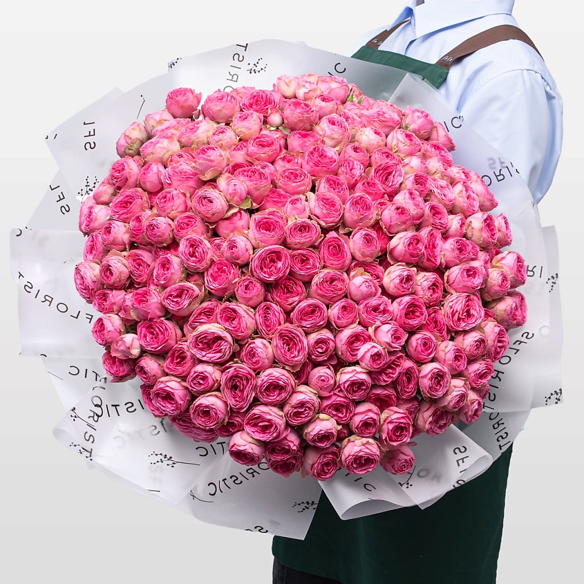 Изображение товара Букет из Кустовых Пионовидных Роз 51 шт "Волшебный Момент" - Розовый