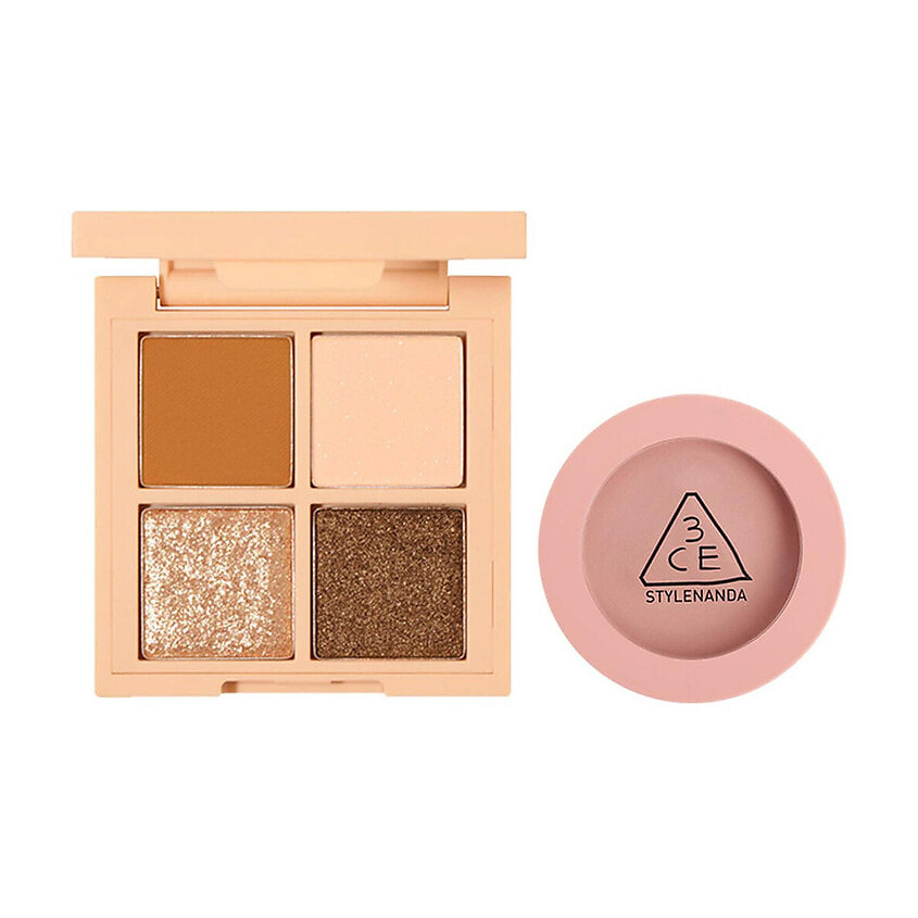 Изображение товара 3CE Набор: Палетка теней Mini Multi Eye Color Palette + Румяна Face Blush, ALMOND FUDGE + MONO PINK