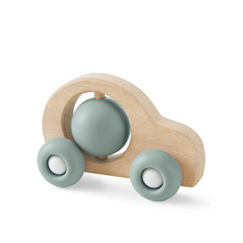 Изображение товара Прорезыватель для зубов в виде машинки из натурального дерева и силикона HAPPY BABY