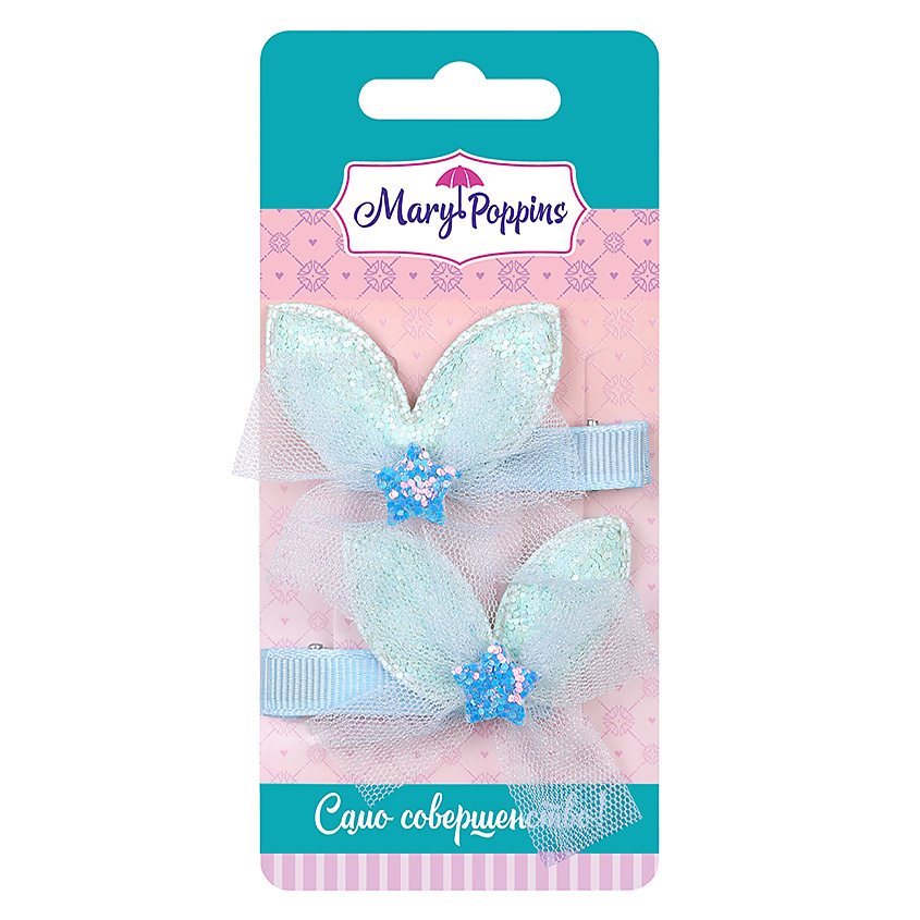 Изображение товара Набор зажимов для волос Зайка ТМ Mary Poppins, 2 шт, стильные аксессуары для детей