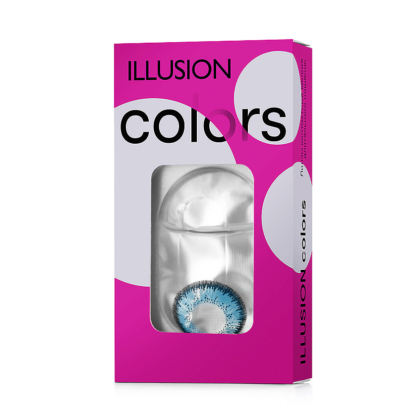 Изображение товара Цветные контактные линзы ILLUSION COLORS ELEGANCE blue -1.50 8.6 14 2 шт, комфортные и стильные