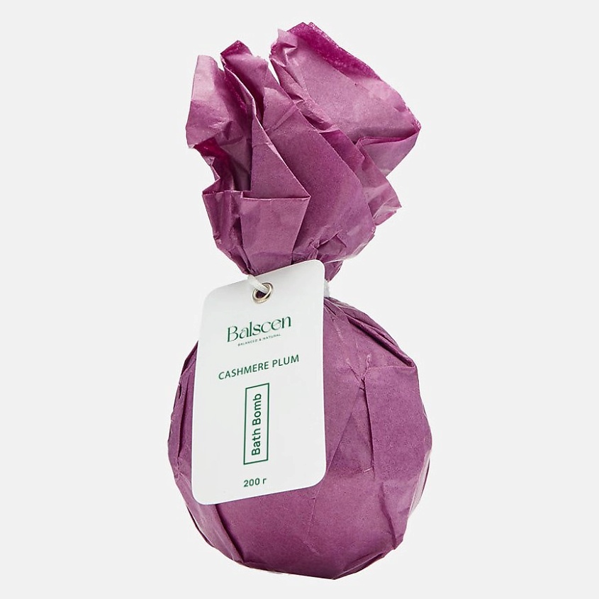 Изображение товара Бомбочка для ванны BALSCEN Слива и Кашемир большая ароматизированная бурлящий шар