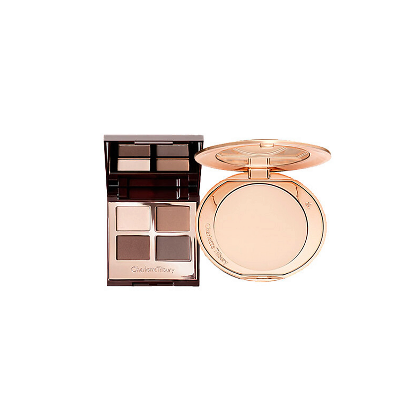 Изображение товара CHARLOTTE TILBURY Набор для макияжа CT Honey Pink Eyeshadow Palette Тени+пудра, Пудра Bright White 8гр + Тени Intellectual Queen 5.2гр