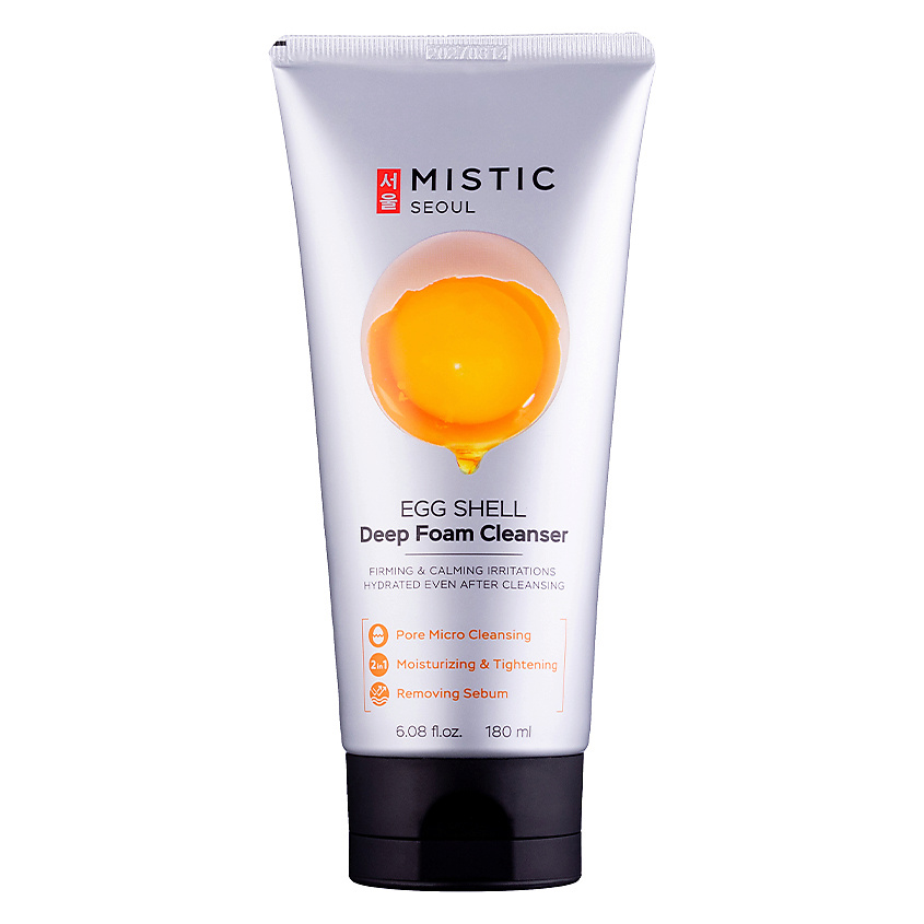 Изображение товара MISTIC Пенка для умывания с гидролизованной мембраной яичной скорлупы и экстрактом яичного желтка Egg Shell White And Yolk Deep Foam Cleanser, 180 мл