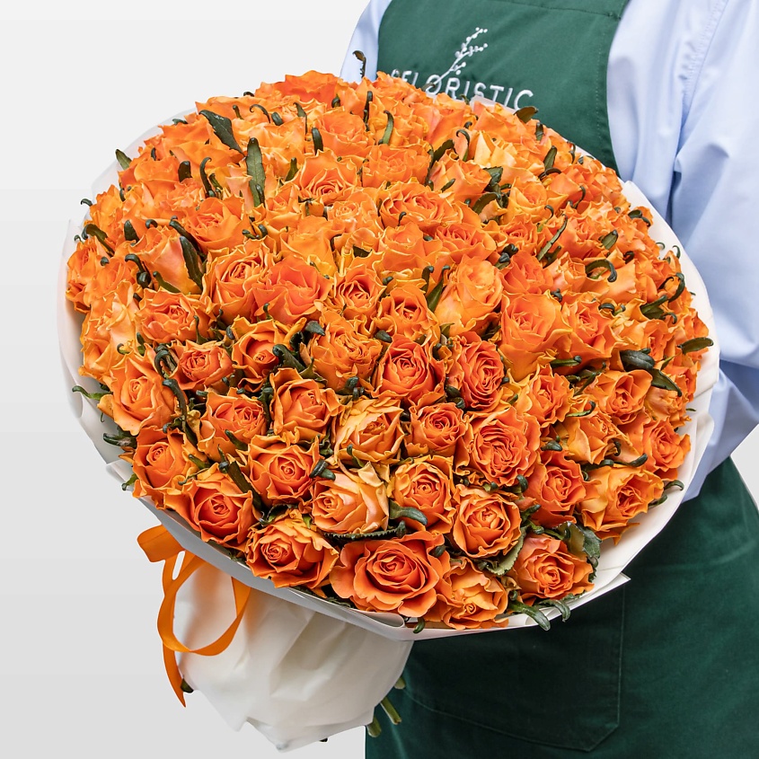 Изображение товара Букет оранжевых Роз Кения 40 см 101 шт Studio Floristic