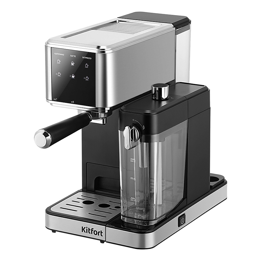 Изображение товара Кофеварка KITFORT КТ-7693 с рожком и капучинатором, 1 литр