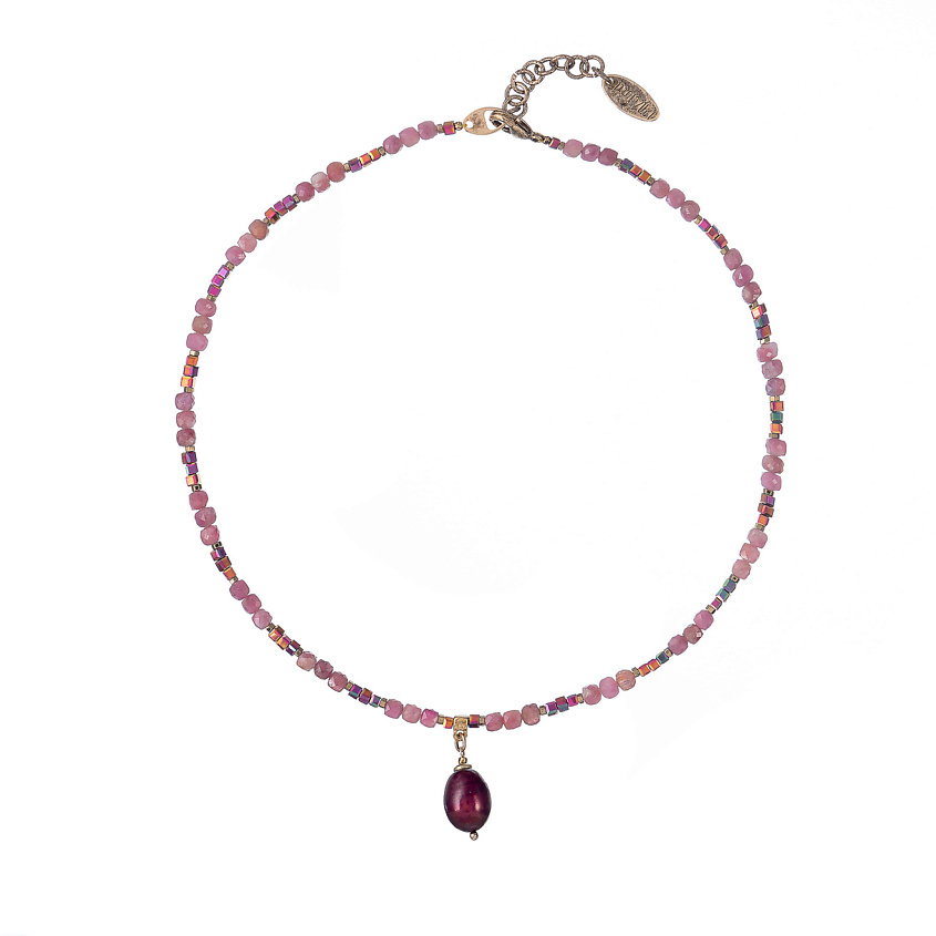 Изображение товара Колье LANZEROTTI Elisir из бижутерного сплава с натуральными камнями золотого цвета