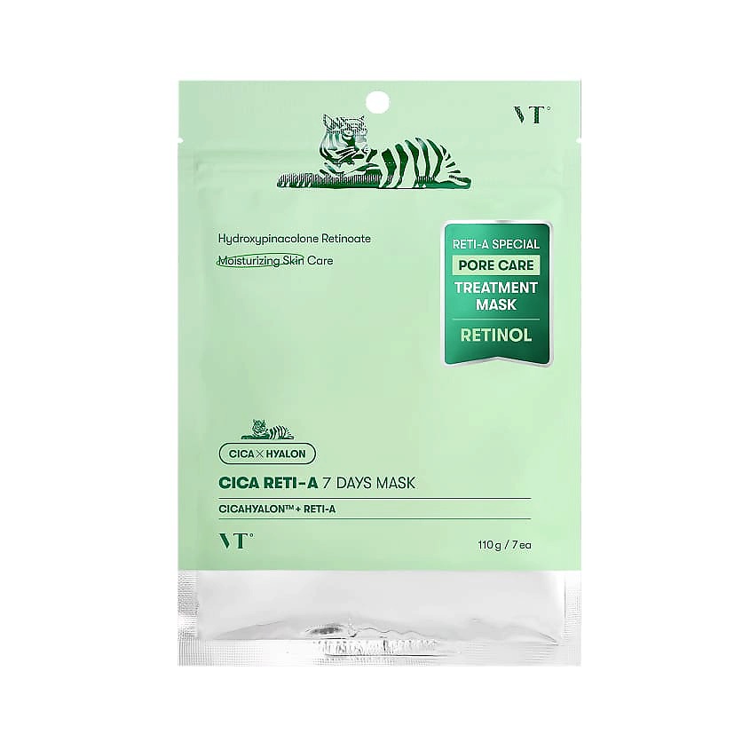 Изображение товара VT COSMETICS Набор масок для лица с ретинолом и центеллой Cica Reti-A 7 Days Mask, 110 г х 7 шт