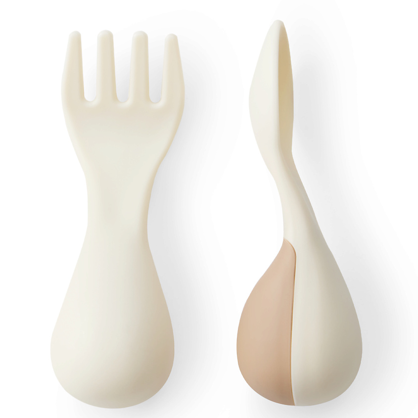 Изображение товара Детский набор столовых приборов Happy Baby ложка и вилка безопасные для малышей