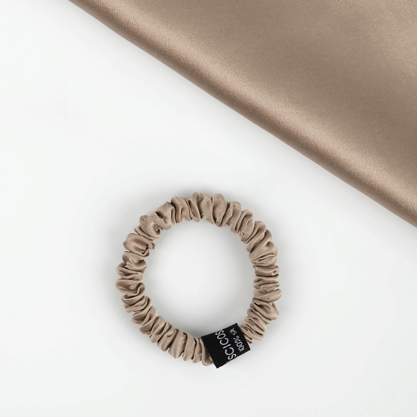 Изображение товара SCICOSMO Шелковая резинка для волос, цвет: темный шампань