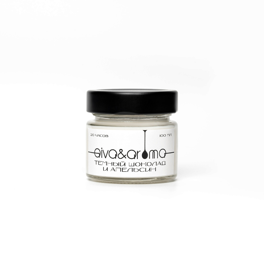 Изображение товара Ароматическая свеча темный шоколад апельсин ручной работы 449 рублей AIVA&AROMA