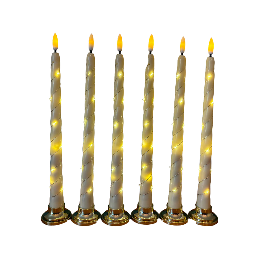 Изображение товара Декоративные светодиодные свечи на батарейках комплект 6 шт реалистичное пламя