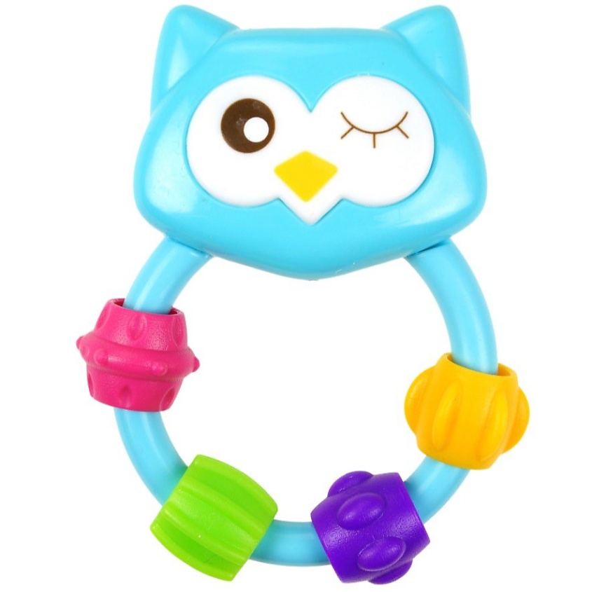 Изображение товара Погремушка Совенок Fill голубая развивающая для малышей Uviton