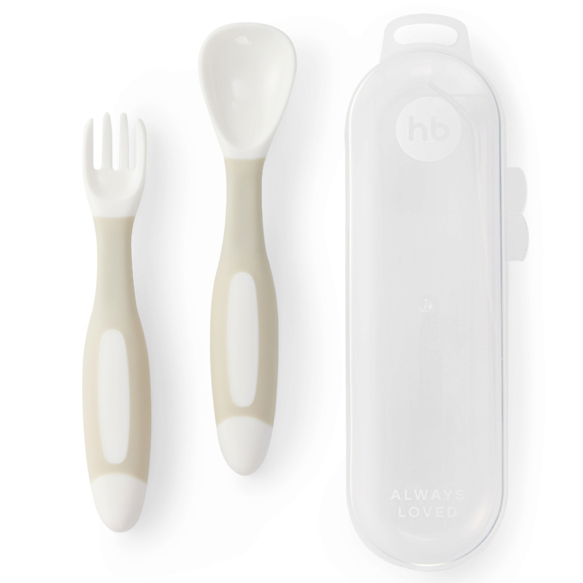 Изображение товара Набор ложка и вилка Happy Baby для малышей безопасный и удобный