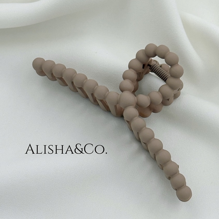 Изображение товара Крабик для волос ALISHA&CO. Soft touch Bubbles бежевый стильная заколка