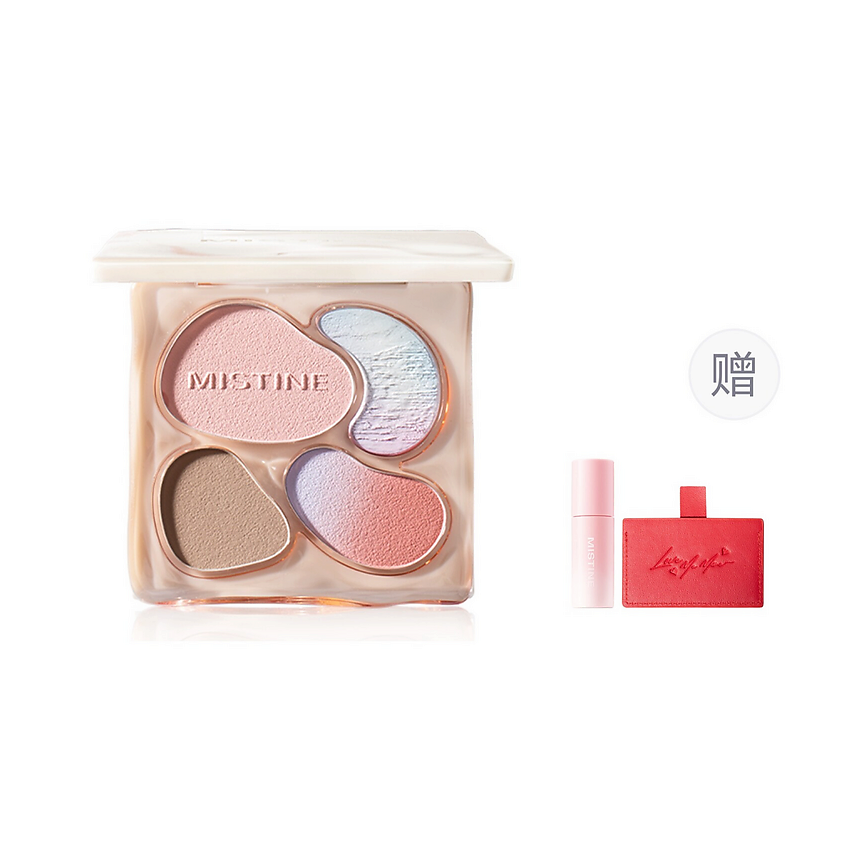 Изображение товара MISTINE Палетка Thai Latte Blush Contour Palette + Помада, #02 Coastal Fireworks