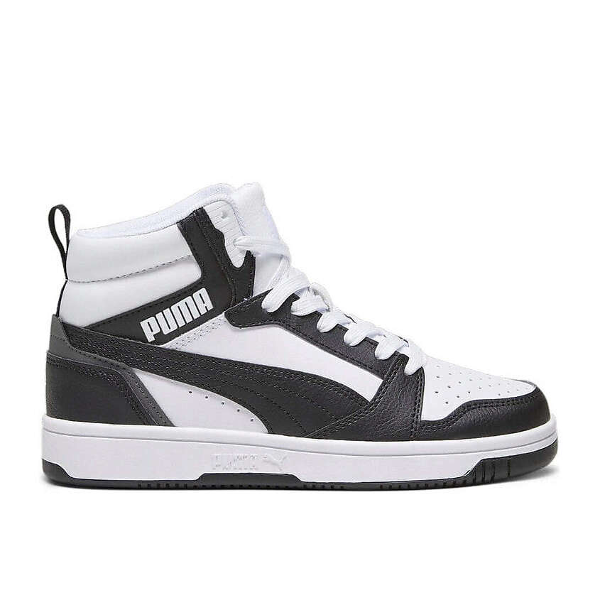 Изображение товара PUMA Кроссовки высокие детские для баскетбола Rebound V6 Mid Jr, цвет: Белый, размер: 38.5