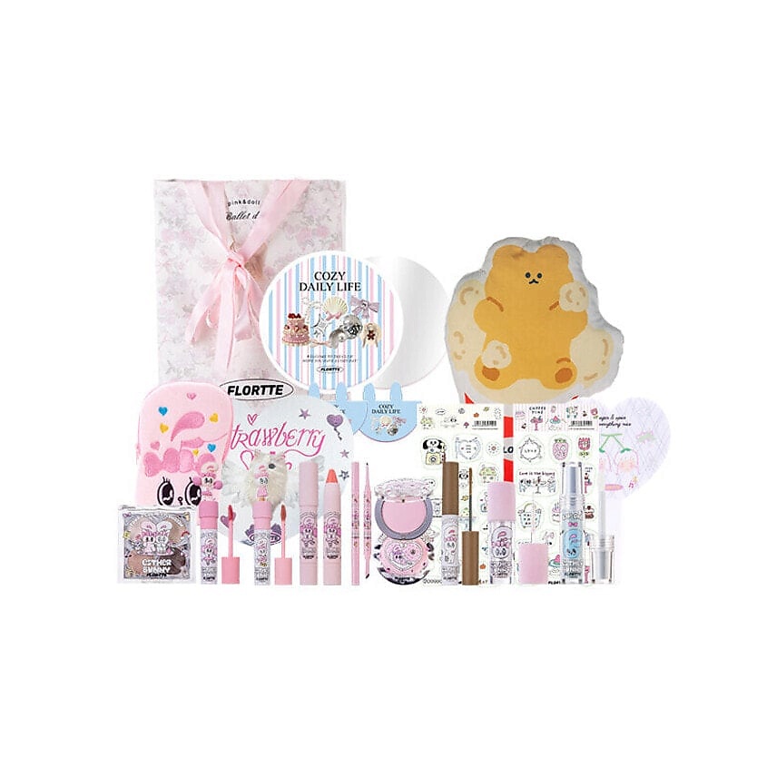 Изображение товара Косметический набор FLORTTE × Esther Bunny Natural Pink 16 предметов для красоты и ухода