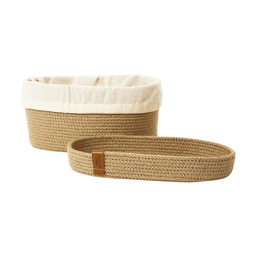 Изображение товара AVIETA HOME Овальная корзина с крышкой, Бежевый