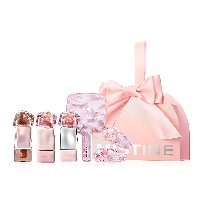 Изображение товара MISTINE Набор Butterfly Dancing Long Lasting Love Beloved Liquid Lipstick Box, Pink Silver J01+Pink Silver V02+M03