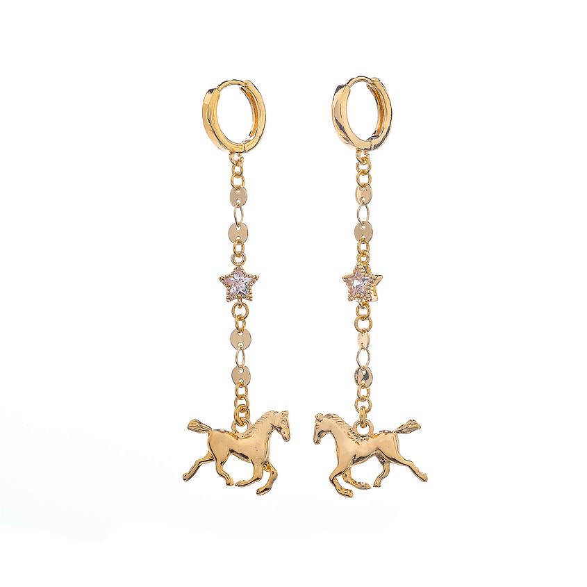 Изображение товара Золотые серьги LANZEROTTI Mustang длиной 7,2 см для женщин