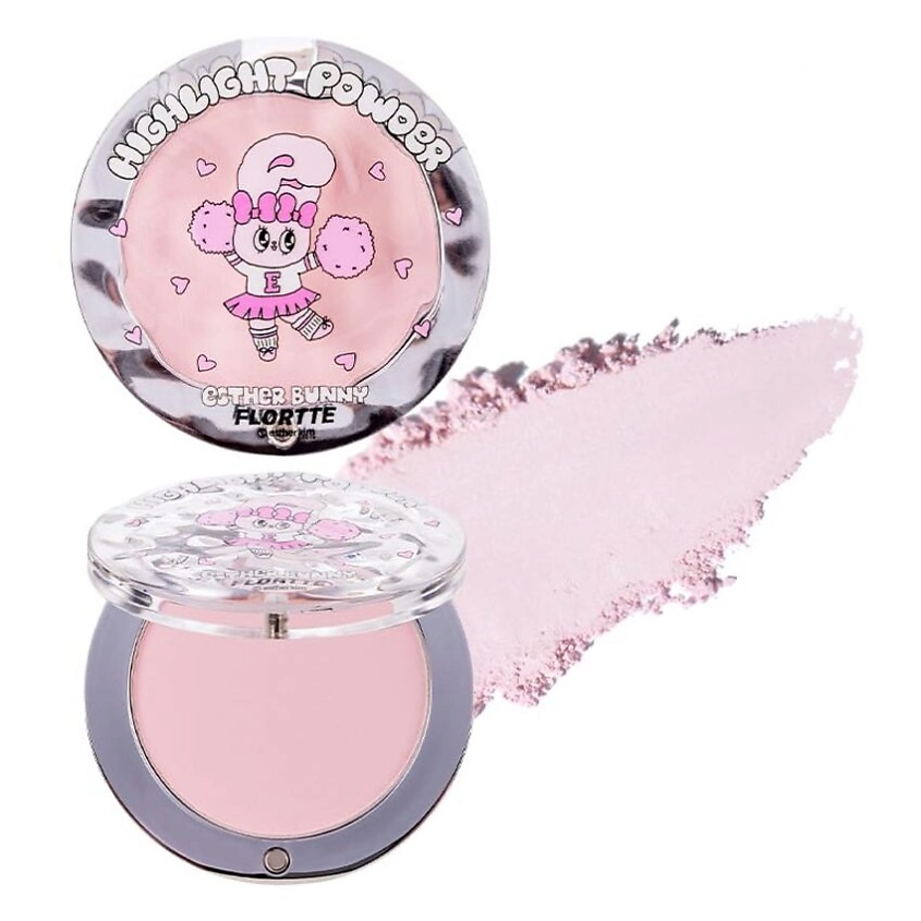 Изображение товара FLORTTE Компактный хайлайтер Esther Bunny Single-Colour Highlighter, № 02