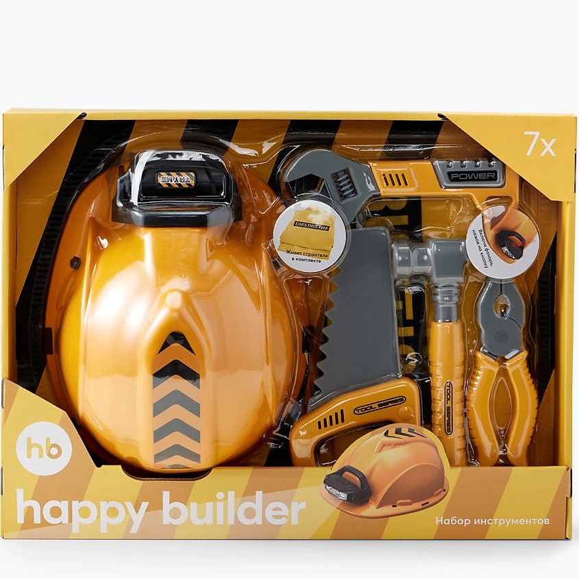 Изображение товара Игрушка набор инструментов HAPPY BUILDER для детей от 3 лет яркий и безопасный