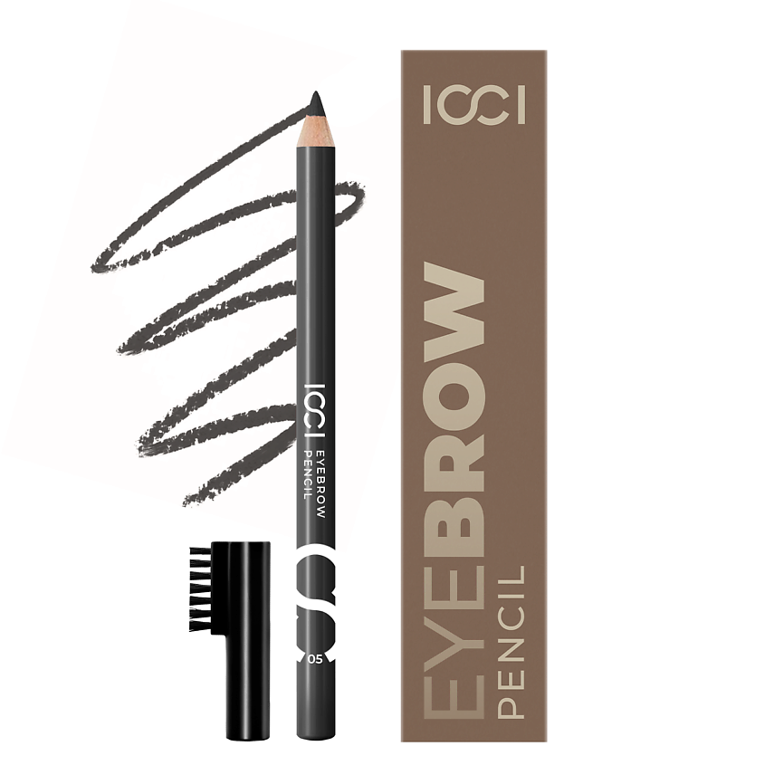 Изображение товара Карандаш для бровей ICCI SMOOTH TOUCH 05 DARK GRAY водостойкий с щеточкой для натурального макияжа