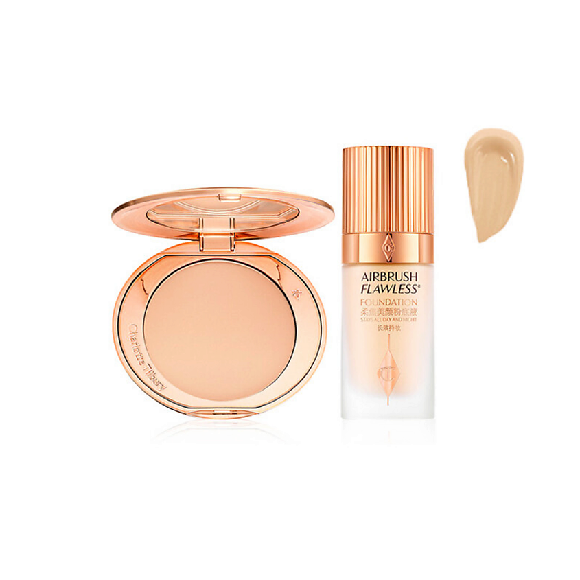Изображение товара Набор для макияжа CHARLOTTE TILBURY soft focus long lasting пудра и тональный крем 2N