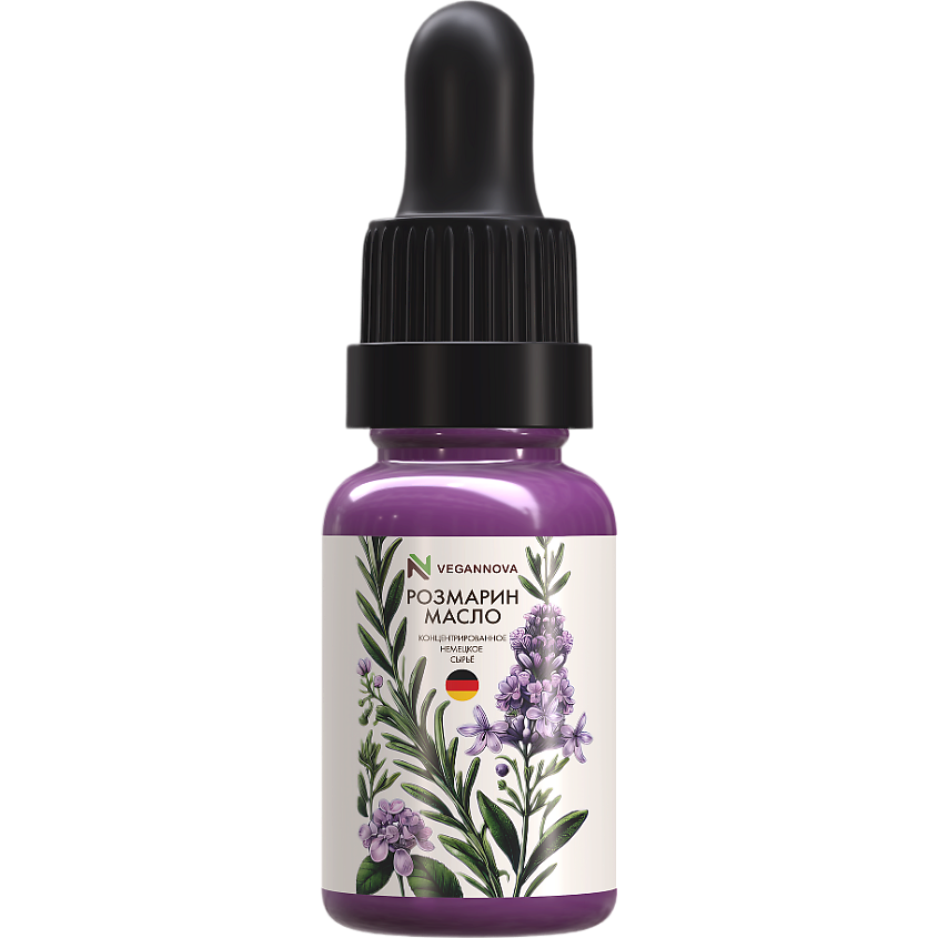 Изображение товара VEGANNOVA Масло розмарина для волос 15 мл - Восстановление и стимуляция роста