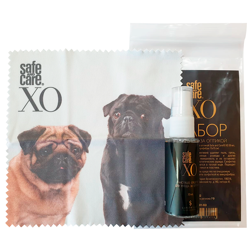 Изображение товара Набор для ухода за оптикой SAFE AND CARE Мопсы 1 шт. для очков и глаз