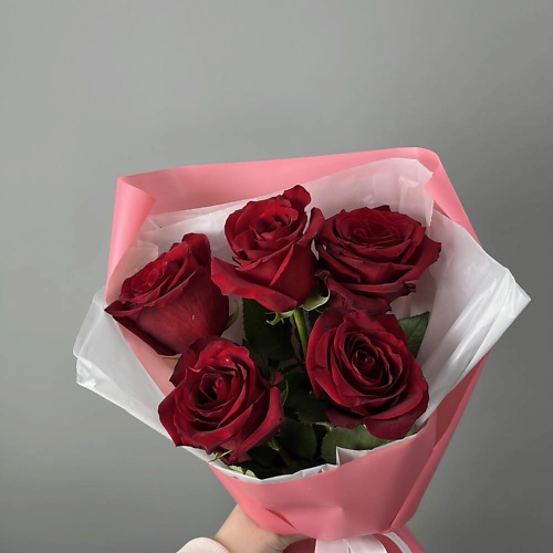 

ШАРЛАНДИЯ ГРИНЛАНДИЯ Букет из 5 красных роз, Букет из 5 красных роз