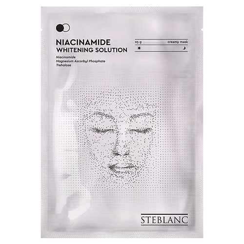 

STEBLANC Тканевая маска с ниацинамидом - осветляющая и омолаживающая для ровного тона лица 25, Тканевая маска с ниацинамидом - осветляющая и омолаживающая для ровного тона лица