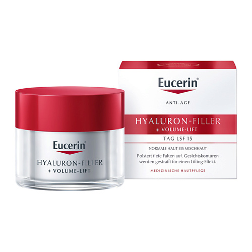 Крем для лица EUCERIN Крем для дневного ухода за нормальной и комбинированной кожей Hyaluron-Filler + Volume-Lift SPF 15